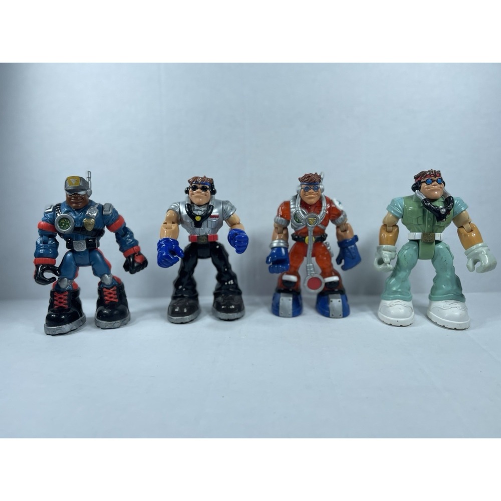 Vintage‎ 1997-2000 Fisher Price Rescue Heroes Action Figures - Lot of 4 Figures